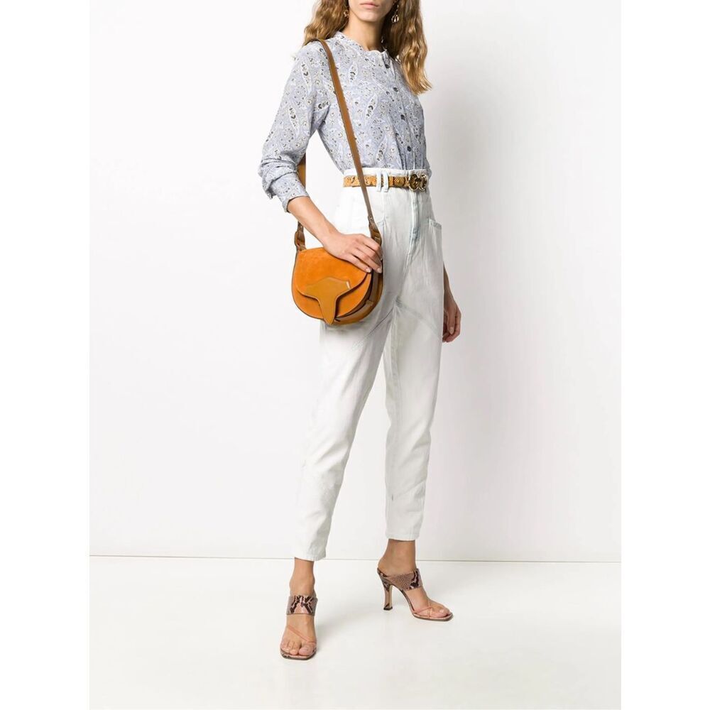 Isabel Marant Nadeloisa Whitewash High Rise Tapered Leg Jeans Size 4 (36)